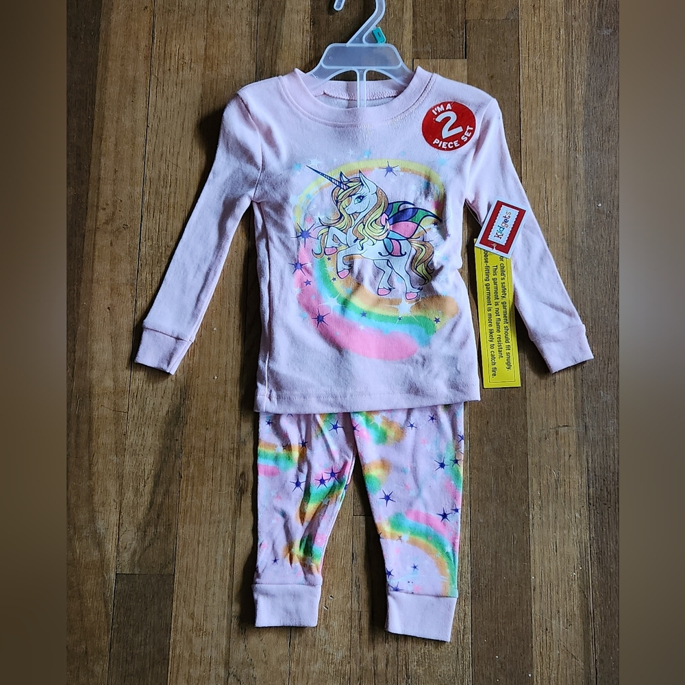 NWT Magical Unicorn Girls (2T) 2pc PJ Set - Light Pink/Rainbows